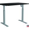 SUN-FLEX®EASYDESK ADAPT: 610682 SUN-FLEX®EASYDESK ADAPT I White Aluminium, Blacklaminate, 120*80 cm