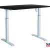 SUN-FLEX®EASYDESK ADAPT: 610782 SUN-FLEX®EASYDESK ADAPT I Pure White, Blacklaminate, 120*80 cm